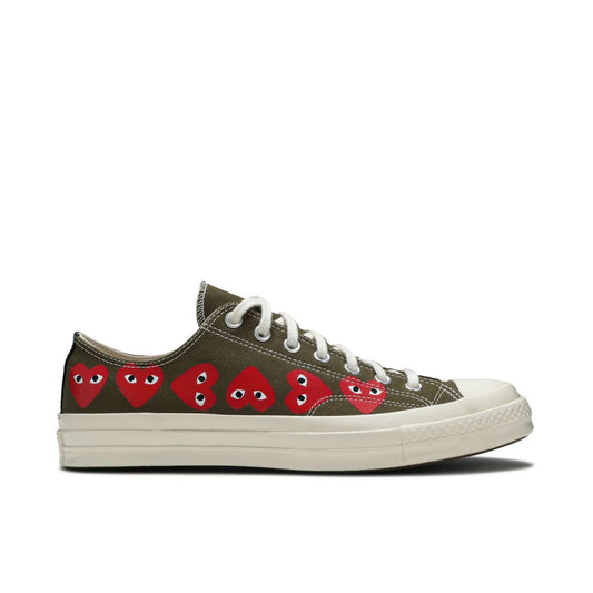 CONVERSE CHUCK TAYLOR ALL-STAR 70 OX X COMME DES GARÇONS PLAY MULTI HEARTS GREEN