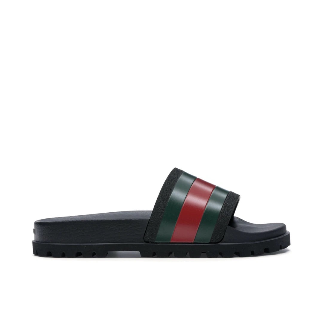 GUCCI WEB SLIDE SANDAL BLACK