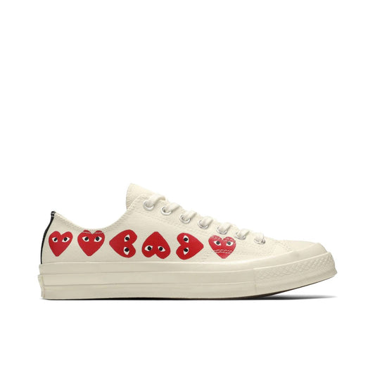 CONVERSE CHUCK TAYLOR ALL-STAR 70 OX X COMME DES GARÇONS PLAY MULTI-HEART WHITE