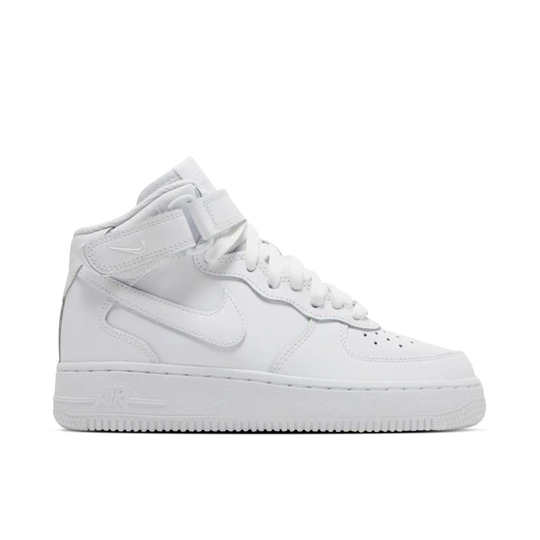 NIKE AIR FORCE 1 MID LE TRIPLE WHITE GS