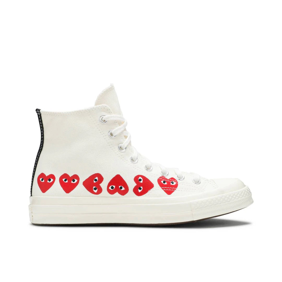 CONVERSE CHUCK TAYLOR ALL-STAR 70 HI X COMME DES GARÇONS PLAY MULTI-HEART WHITE